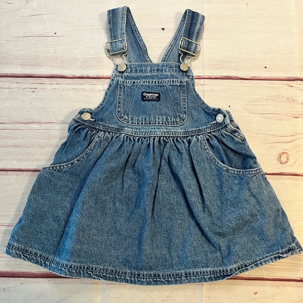Vintage OshKosh B'gosh Girls' Size 4 Denim Overall Dress